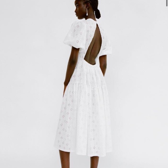 NWT ZARA OPEN BACK MIDI DRESS - Picture 2 of 7